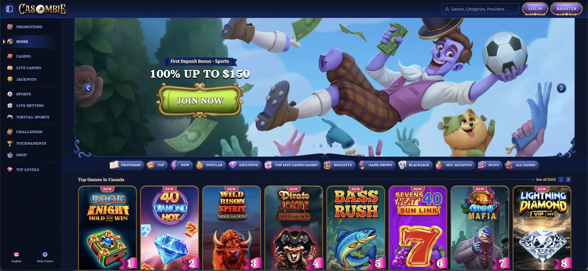 Casombie Casino welcome banner