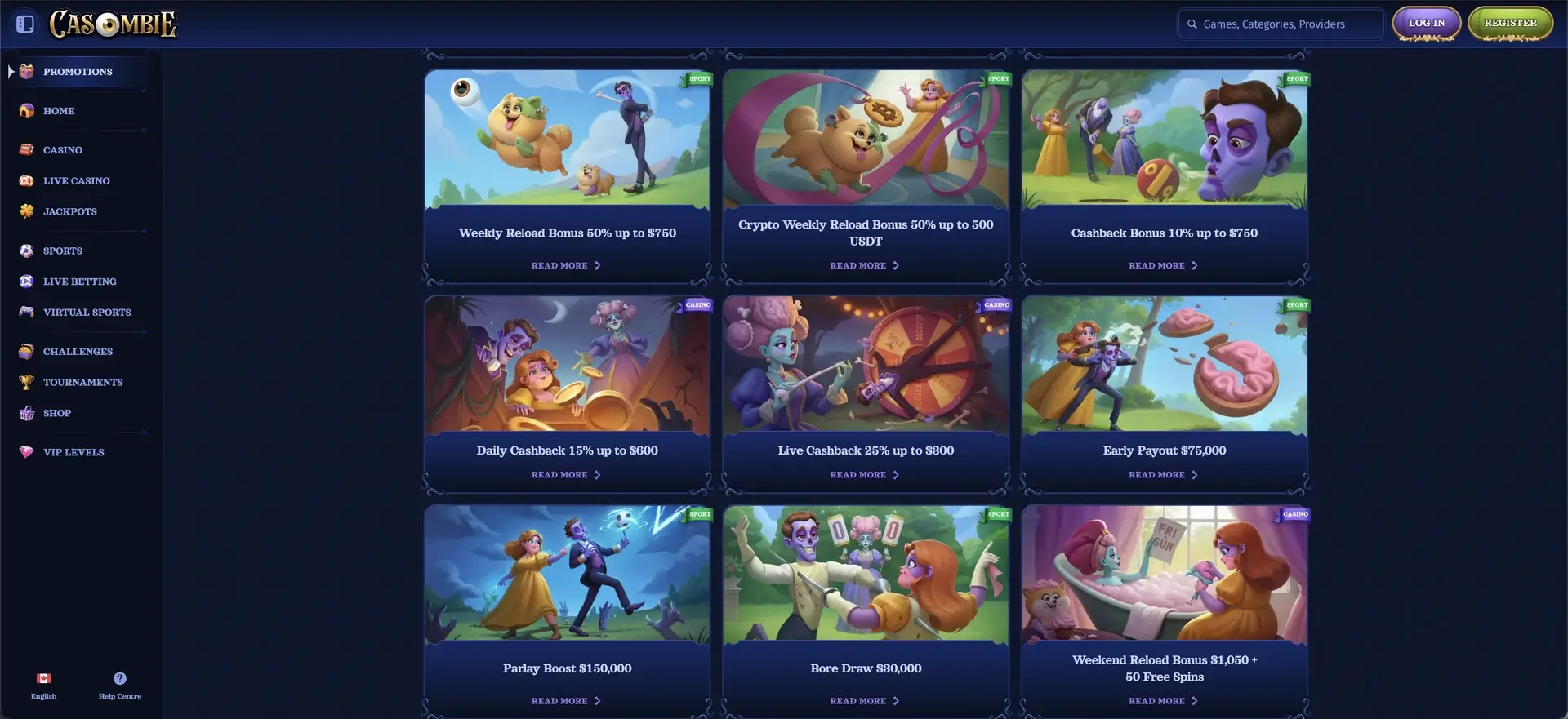 Casombie Casino no-deposit bonus - additional casino promotions