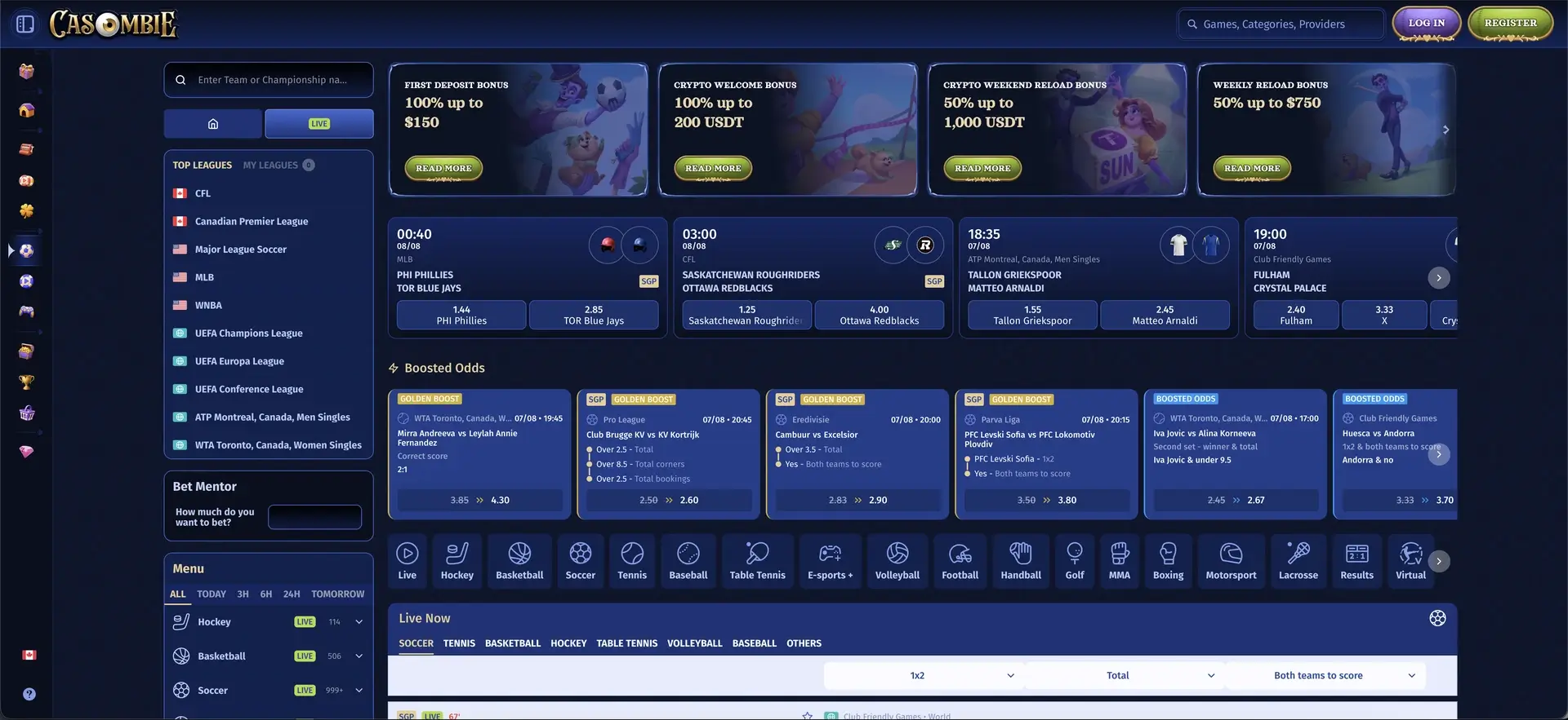 Casombie Casino Canada - sportsbook and live betting