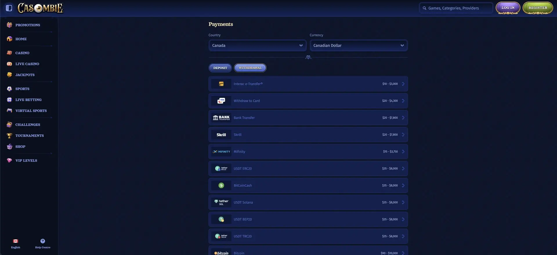 Withdrawal methods for Casombie Casino withdrawal Casombie Casino withdrawal - withdrawal methods